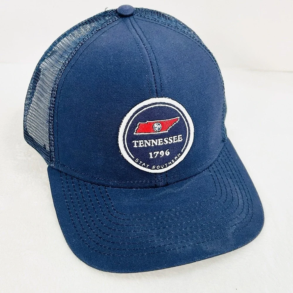 The State Company Tennessee Circle Patch‎ Trucker Hat Cap Adjustable Blue